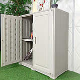 Пластикова розкладна тумба з поличками Біла 82х41х93 см, фото 9