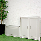 Пластикова розкладна тумба з поличками Біла 82х41х93 см, фото 2