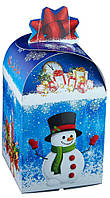 Картонная упаковка для конфет Сундук новогодний, на вес до 700г, от 1 штуки