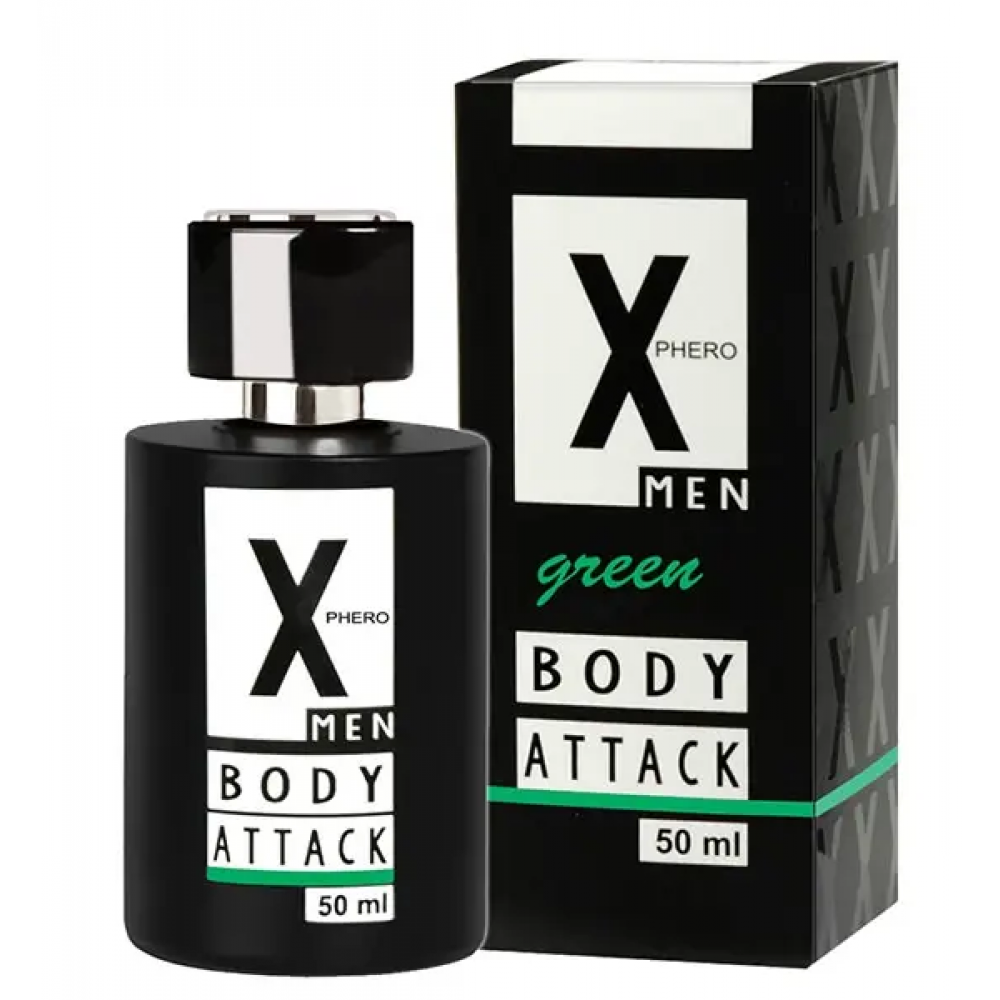 Парфуми з феромонами для чоловіків X phero Men Green Body Attack, 50 ml, фото 1
