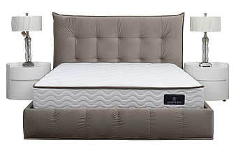 М'яке ліжко Теана з підйомним механізмом 160*200 велюр бежевий, фото 2