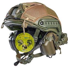 Комплект Шолом FAST Ops-Core + Навушники EARMOR M32Н + Кріплення "ЧЕБУРАШКА" + Кавер в подарунок