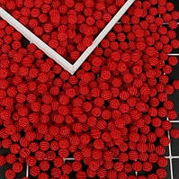 Намистини пластикові Finding Круглі ягоди бульбашки шипи Червоні 10 мм діаметр Ціна за 1 штук