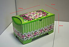 Картонна коробка для тістечок Скриньку Троянди, мятний 150-300г, фото 2