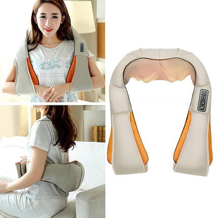 Масажер роликовий для спини та шиї, попереки Massager of neck kneading 12V 24 W (20), фото 1
