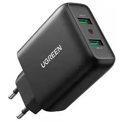 Адаптер живлення для телефона Ugreen CD161 Black (36W 2xUSB QC 3.0 Charger (6689266) )