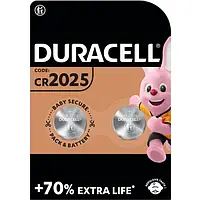 Батарейка Duracell DL2025/CR2025 2 шт, специальная литиевая, таблетка