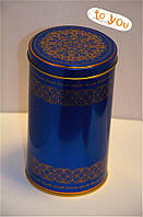 Подарочная коробка из жести Праздничная синяя, 99*180мм