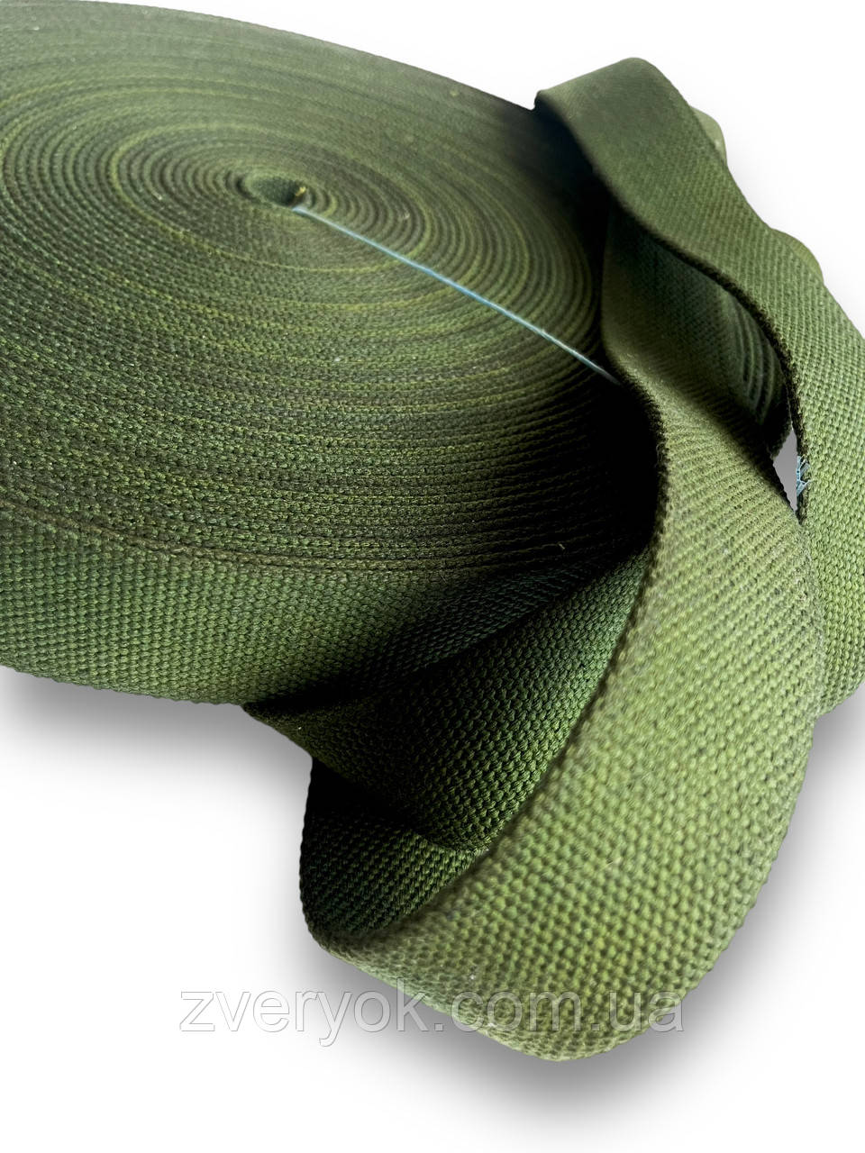 Стрічка брезентова 40 мм хакі. Тасьма Стрічка бавовняна зелена 10 метрів