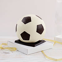 Шоколадная фигура "Футбольный мяч белый" КЛАССИЧЕСКОЕ сырье. Размер: Ø120 мм, вес 400г