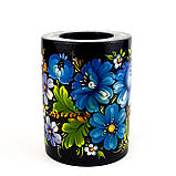 Підсвічник дерев'яний Петровий розпис для свічок ручна робота 9x7 см ГОЛУБИ ЦВІТИ Український сувенір, фото 2