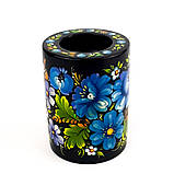 Підсвічник дерев'яний Петровий розпис для свічок ручна робота 9x7 см ГОЛУБИ ЦВІТИ Український сувенір, фото 3