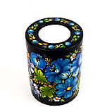 Підсвічник дерев'яний Петровий розпис для свічок ручна робота 9x7 см ГОЛУБИ ЦВІТИ Український сувенір, фото 6