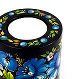 Підсвічник дерев'яний Петровий розпис для свічок ручна робота 9x7 см ГОЛУБИ ЦВІТИ Український сувенір, фото 7