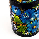 Підсвічник дерев'яний Петровий розпис для свічок ручна робота 9x7 см ГОЛУБИ ЦВІТИ Український сувенір, фото 9