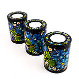 Підсвічник дерев'яний Петровий розпис для свічок ручна робота 9x7 см ГОЛУБИ ЦВІТИ Український сувенір, фото 10