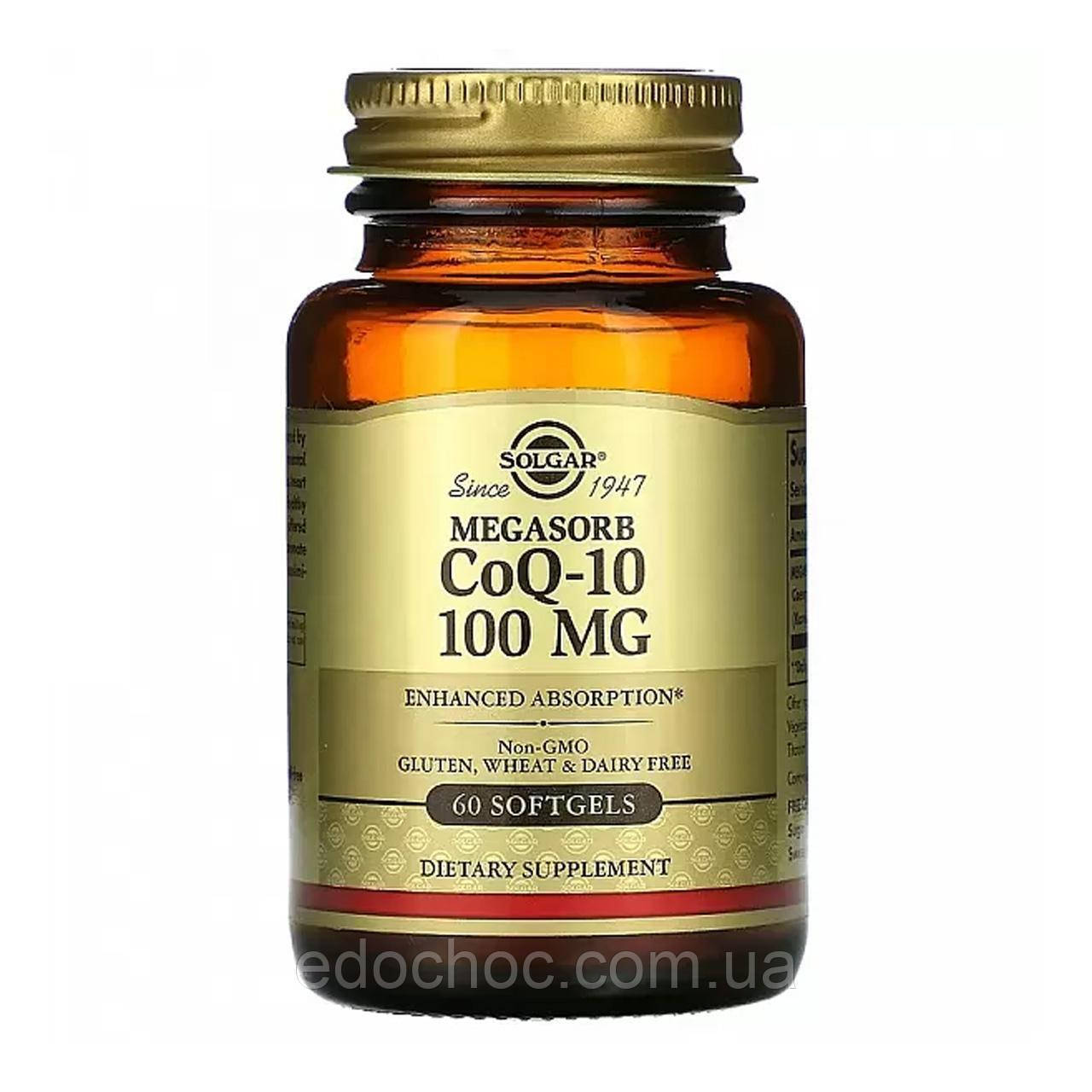 Коензим Q10 Мегасорб доповнений (Megasorb CoQ-10) 100 мг 60 капсул SOL-00952