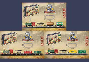 Залізниця для дітей 3118 АВС, 14 елементів, на батарейках, 3 вагони, з підсвіткою і звуком