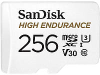 Карта памяти MicroSDXC (UHS-1 U3) SanDisk High Endurance 256Gb class 10 V30 (100Mb/s) (adapterSD)