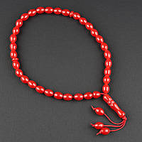 Чітки пластикові з червоними намистинами та висувкою кількість намистин 33 штуки довжина 35 см