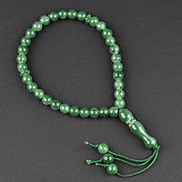 Чітки пластикові із зеленими намистинами та висувною кількістю намистин 33 штуки довжина 35 см