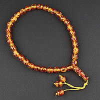 Чітки пластикові з жовтогарячими великими намистинами візерунками та висувною кількістю намистин 33 штуки довжина 35 см