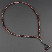 Чітки пластикові з дрібними коричневими намистинами з написами та висувкою кількість намистин 33 штуки довжина 35 см