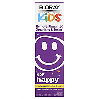 Bioray, NDF Happy, удаляет нежелательные организмы и токсины, для детей, персиковый вкус, 60 мл