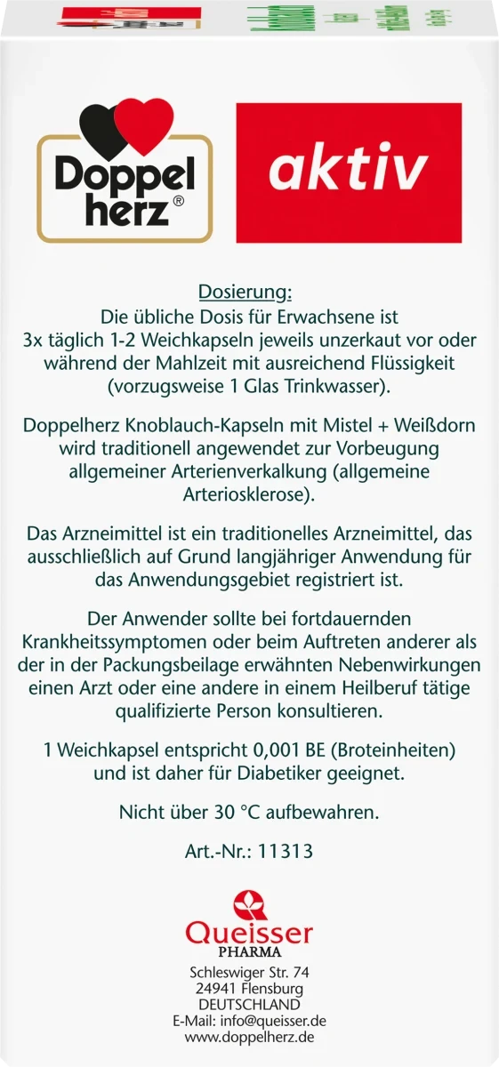 Биологически активная добавка Doppelherz aktiv с чесноком, омелой и боярышником, 480 шт. - фото 4 - id-p1949188460