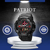 Мужские наручные часы Patriot 001 Black-Red  з символикой + Коробка Camo