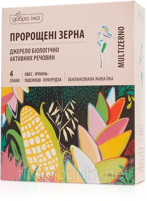 Пророщені зерна ячменю, вівса, пшениці та кукурудзи, 10 стиків по 10 г CHOICE, фото 1