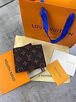 Бумажник коричневый Louis Vuitton кожаный | Кошелек женский мужской Louis Vuitton монограмм | Портмоне LV