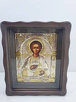 Икона Святой Пантелеймон, покровитель врачей, серебро с позолотой 23*20*4.5 см
