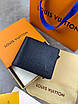 Гаманець Louis Vuitton чорного кольору із логотипом "LV" | Чоловічий шкіряний гаманець Луї Віттон, фото 2