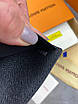 Гаманець Louis Vuitton чорного кольору із логотипом "LV" | Чоловічий шкіряний гаманець Луї Віттон, фото 5