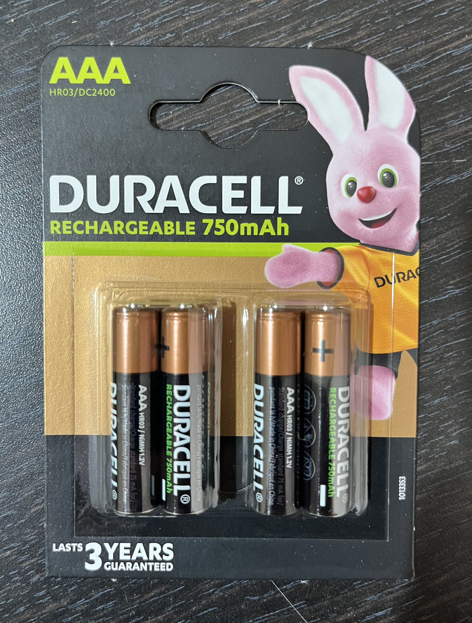 Батарейка акумулятор DURACELL ААА HR3 750 mAh 4 шт. на блістері ( ціна за 1 шт.)