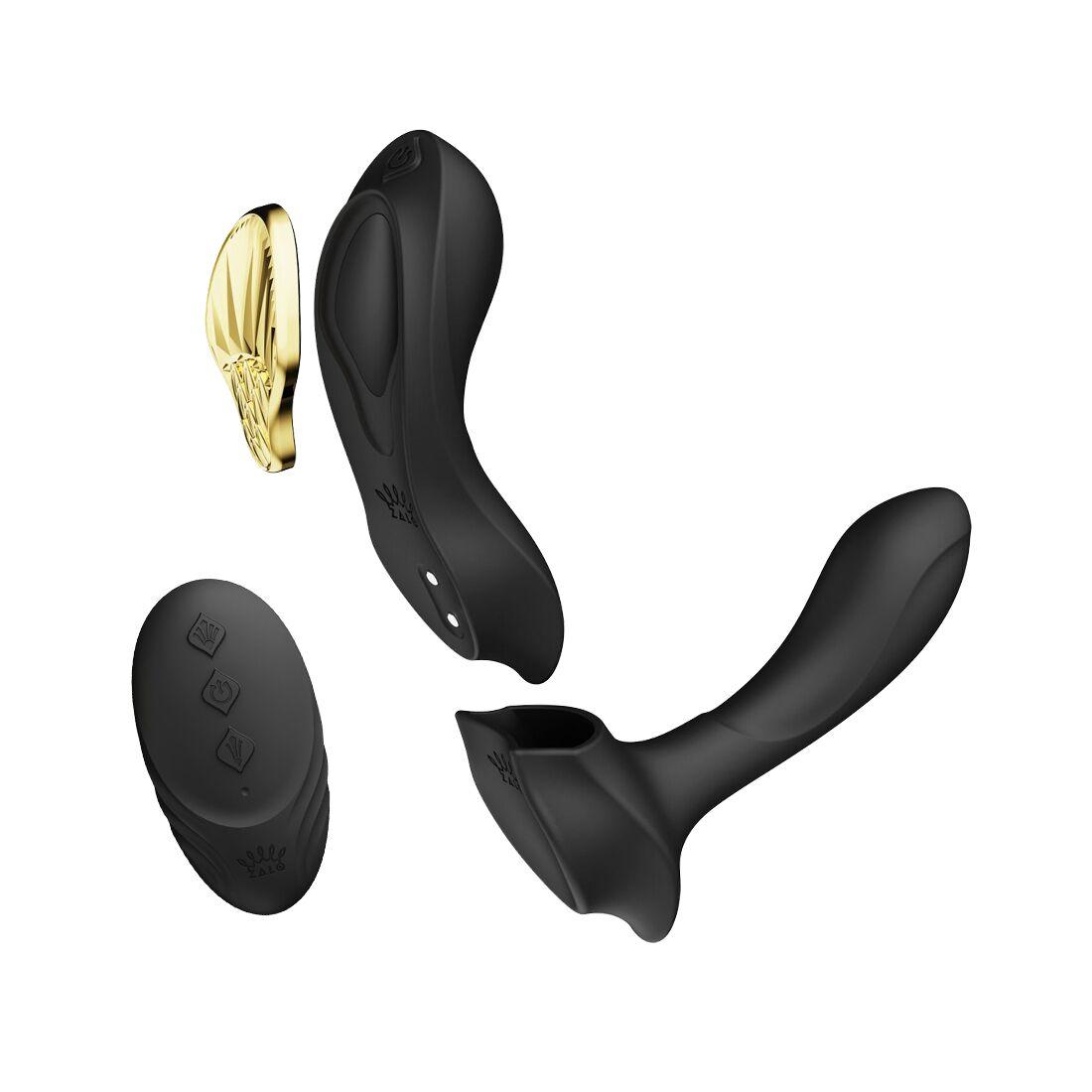Смарт-вібратор у трусики Zalo - AYA Obsidian Black, насадка та пульт ДК - SO6649, фото 1