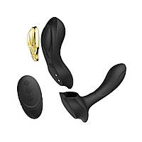 Смарт-вібратор у трусики Zalo - AYA Obsidian Black, насадка та пульт ДК - SO6649