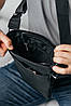 Сумка з натуральної шкіри через плече на три відділення чоловіча "Flash Up" Чорний S105, фото 5