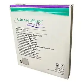 Грануфлекс (Granuflex®) пов'язка гидроколоидна, екстратонка 10см * 10см, 1шт.