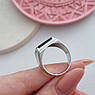 Перстень срібний з чорним оніксом масивний, фото 5