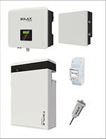 Комплект однофазної гібридної станції Solax Однофазний гібридний інвертор на 6 кВт, з АКБ на 5,8 кВ