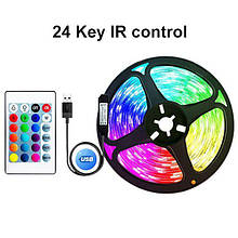 Світлодіодна стрічка SMD 5050-RGB різнокольорова 2 метри для підсвітки техніки з блоком керування