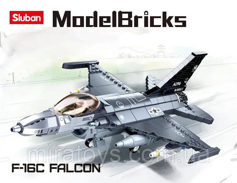 Конструктор SLUBAN M38-B0891 Військовий літак, Знищувач F-16C Сокол, 521 деталей