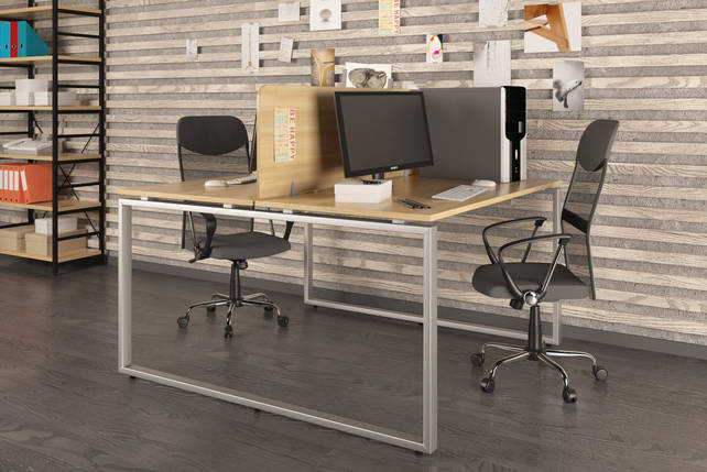 Подвійний письмовий стіл Loft design Q-140 Дуб Борас, фото 1