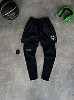 Мужские спортивные шорты Under Armour с лосинами черные для тренировок Андер Армор