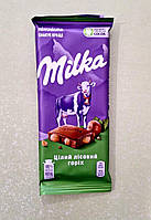 Шоколад Milka с цельным лесным орехом молочный 90 г