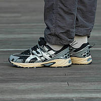 Asics мужские весенние/летние/осенние серые кроссовки на шнурках.Демисезонные мужские текстильные кроссы