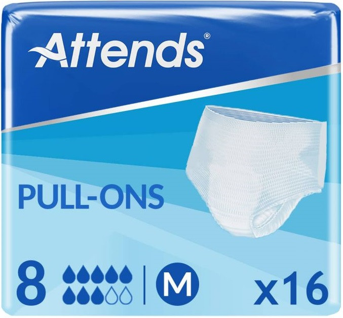 Підгузки-трусики для дорослих Attends Pull-Ons Medium 8 крапель 80-110 см. (16 шт.)