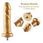 Золотий фалоімітатор для секс-машин Hismith 6.8″ Golden Silicone Dildo, система KlicLok, 17,5х3,5 см., фото 4